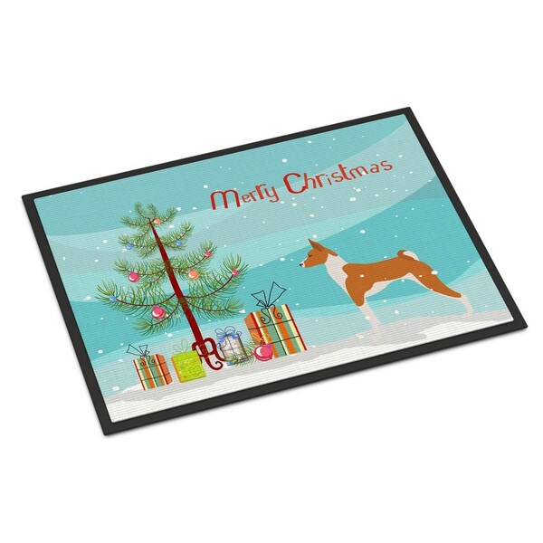 Carolines Treasures Basenji Merry Christmas Tree Indoor or Outdoor Mat, 24 x 36 BB2992JMAT - main